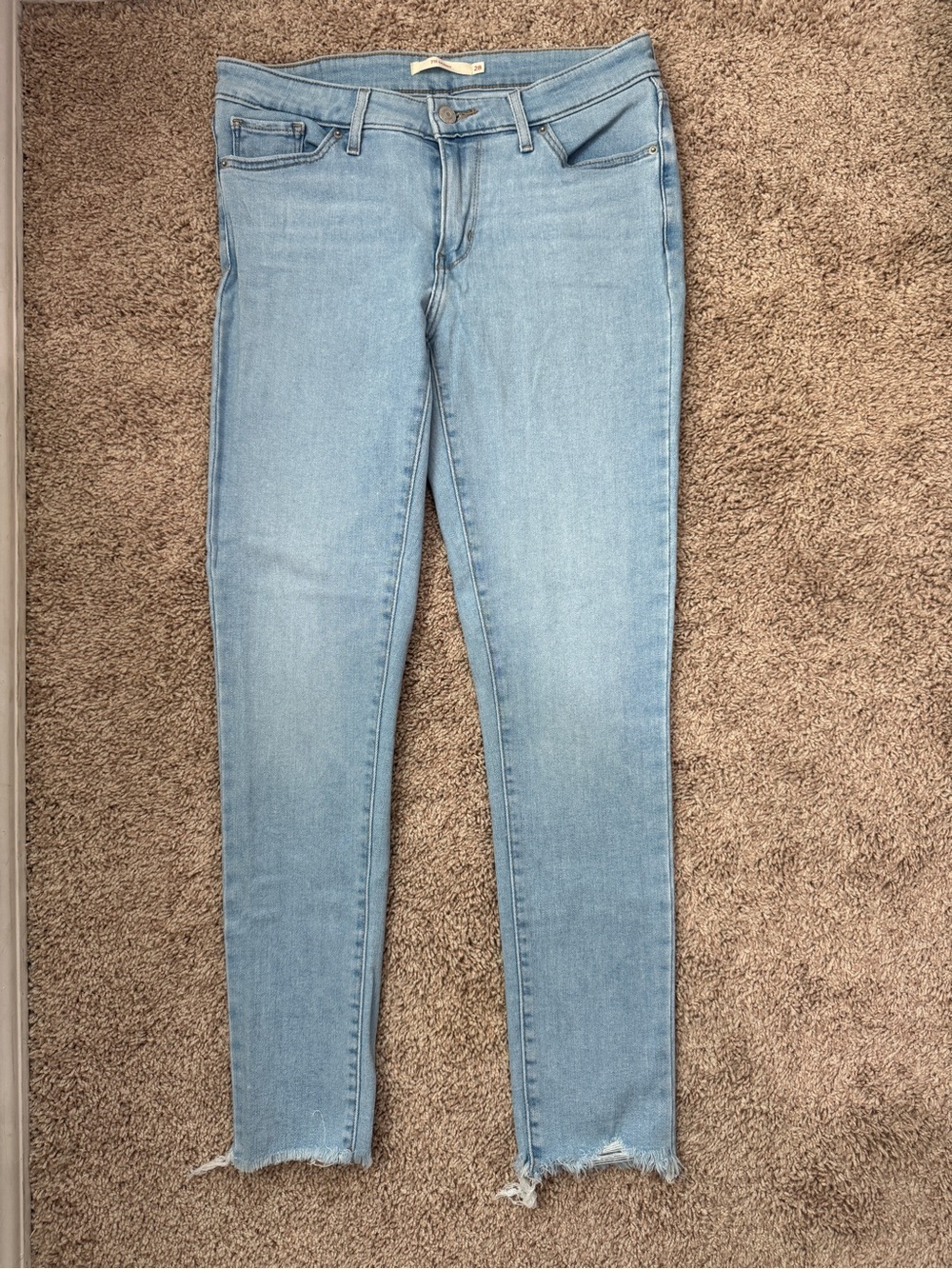 Levi's Light Blue Skinny Jeans with Raw Ankles